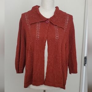 CJ Banks Women's Red Cardigan Size 2X